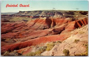 VINTAGE POSTCARD VIEW OF THE PAINTED DESERT NEAR HIGHWAY 66 ARIZONA POSTED 1967