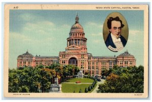 c1940's Texas State Capitol Building Tower Classic Cars Austin Texas Postcard