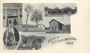 UDB Postcard Early Views of (Old Town) San Diego CA Multiview Unposted