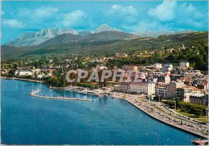 Modern Postcard Evian les Bains View Aerienne Lake Promenade and the Port