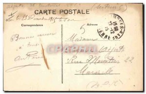 Old Postcard Limoges Statue Lussac and Courthouse