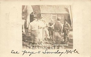 Portland ME 1906 Camp Hokey Destroyed by Storm 1906 Real Photo Postcard