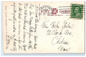 1911 Washington Avenue Cement Bridge Lansing Michigan MI Antique Postcard