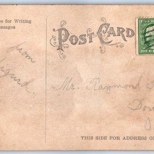 c1910s Easter Greetings RARE Purple Silk Cracked Egg Heavy Embossed Postcard A86