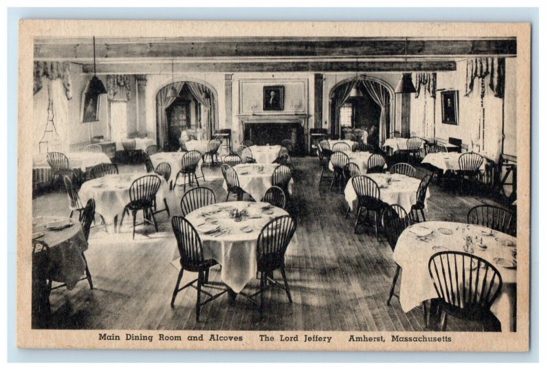 The Lord Jeffery Main Dining Room And Alcoves Amherst Massachusetts MA Postcard