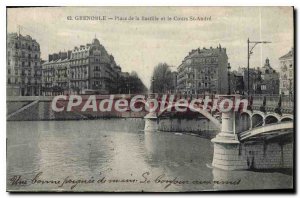 Old Postcard Grenoble Place De La Bastille and Le Cours St Andre
