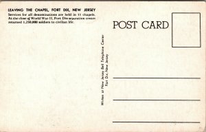 Vtg Fort Dix New Jersey NJ Leaving The Chapel Postcard