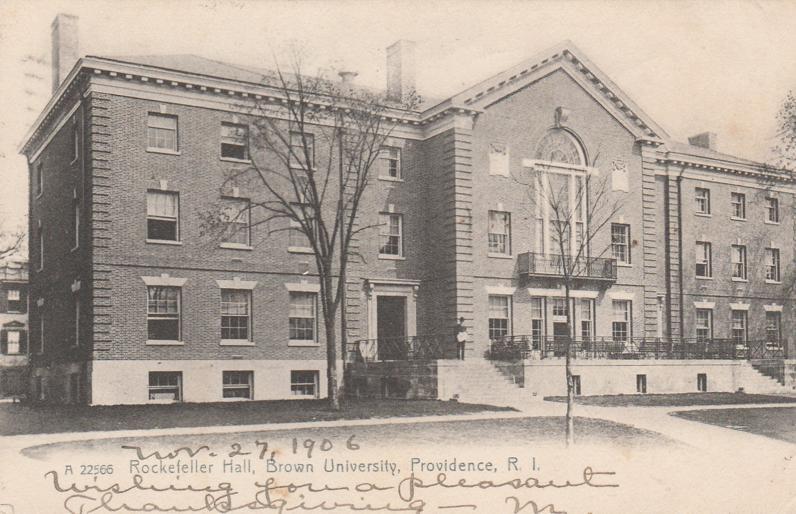 Brown University, Providence RI, Rhode Island - Rockefeller Hall - pm 1906 - DB