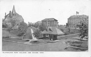 Des Moines Iowa~Highland Park College Campus~Entrance Booth~1912 Postcard