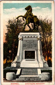 Strathcona Monument, Montreal Quebec Canada c1934 Vintage Postcard Y16