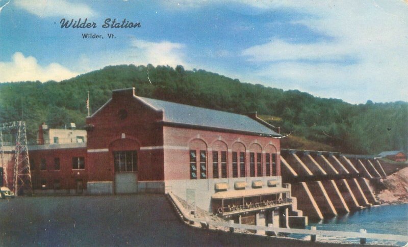 Wilder Vermont New England Power Company's Wilder Station 1952 Postcard Used