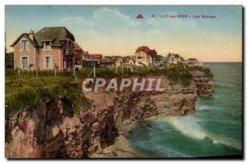 Old Postcard Luc Sur Mer Cliffs