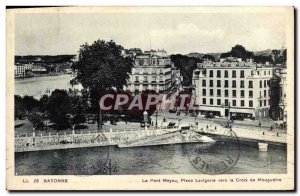 Old Postcard Bayonne Mayou Bridge Place Lavigerie to cross Mouguere