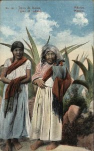 Mexico Mexican Woman and Old Lady Indigenous Culture c1910 Vintage Postcard