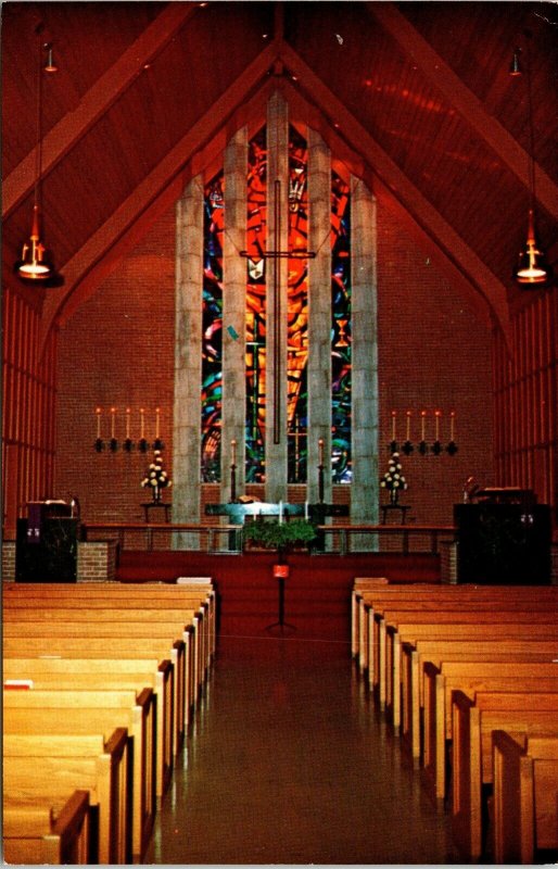 Faith Lutheran Church Interior Glen Ellyn IL Illinois VTG Postcard UNP Unused 