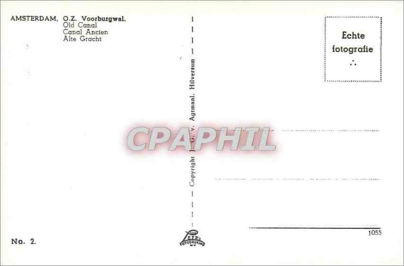 Old Postcard Old Amsterdam Canal