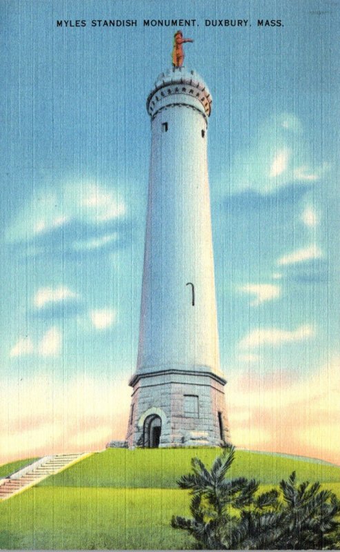 Massachusetts Duxbury Myles Standish Monument 1953