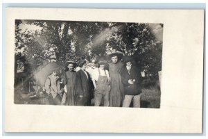 c1910's Crossdressing Women In Drag Men's Clothing Suits RPPC Photo Postcard