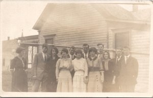 RPPC Group of Young Men and Women Edwardian Fashions c1915 Postcard W17