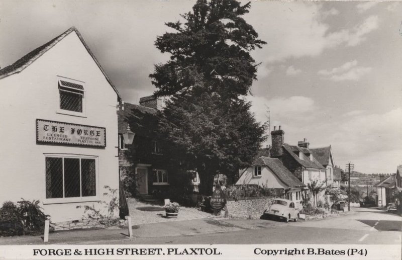 Mini Classic Car at Forge & Plaxtol Kent Real Photo Postcard