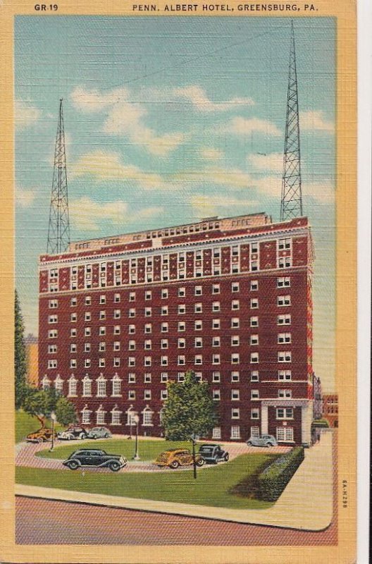 Postcard Penn Albert Hotel Greensburg PA