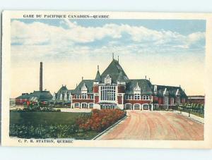 Unused W-Border CP TRAIN DEPOT STATION Quebec City QC o1161