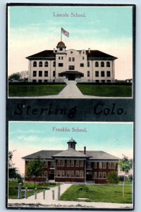 Sterling Colorado Postcard Lincoln School Franklin School Exterior Building 1910