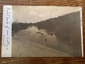 Original Vintage Postcard Early 1900's RPPC Real Photo Bend Of A River