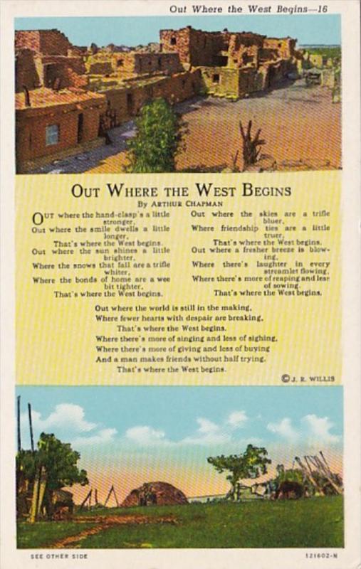 New Mexico Poem Out Where The West Begins by Arthur Chapman Curteich