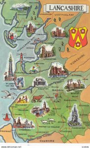 LANCASHIRE, 1950-60s; Map