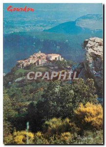 Modern Postcard Gourdon Alpes Maritimes old village feudal bati in eyrie over...