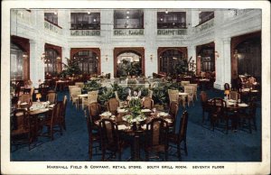 CHICAGO IL Marshall Field & Co Grill Room Interior Old Postcard