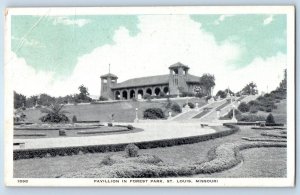 1931 St. Louis Missouri MO Vintage Postcard Pavilion Forest Park Building Posted