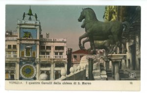 Italy - Venice (Venezia). The 4 Horses of the Church of San Marco  RPPC