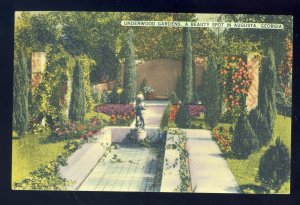 Augusta, Georgia/GA Postcard, Underwood Gardens, A Beauty Spot In Augusta