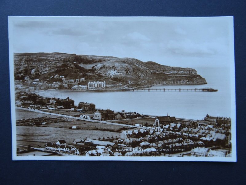 Wales LLANDUDNO BAY & Great Orme c1931 RP Postcard by Valentine