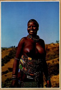 South Africa Smiling African Woman Nude Topless