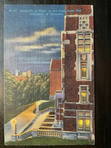 Vintage Postcard 1936 Ayres Hall University of Tennessee Knoxville at Night