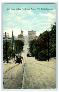 c1910's 20th Street Looking North From Avenue H Birmingham AL Postcard 