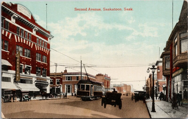 Second Avenue Saskatoon Saskatchewan Streetcar Furniture Store Postcard H18 