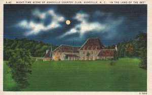 Vintage Postcard Night-Time Asheville Country Club Land of Sky North Carolina NC