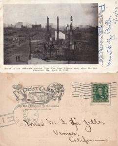 SAN FRANCISCO FIRE 1906 VAN NESS AVENUE RUINS ANTIQUE UNDIVIDED POSTCARD