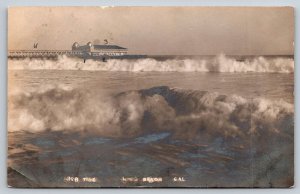 RPPC 1909  High Tide   Long Beach  California   Postcard