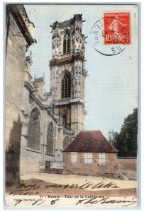 1908 Nevers Tower Of The Cathedral Nevers France Posted Antique Postcard