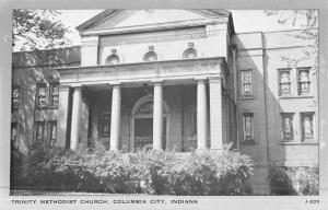 Columbia City Indiana Trinity Methodist Church Antique Postcard K47772