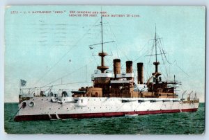 Oakland California CA Postcard US Battleship Ohio 800 Officers And Men 20 Guns