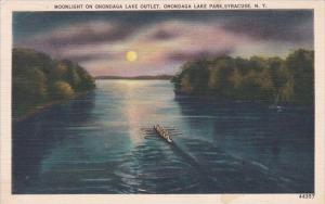 Moonlight On onondaga Lake Outlet Onondaga Lake Park Syracuse New York 1951