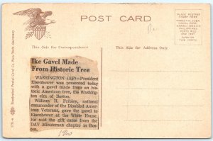 c1910s Cambridge, MA Washington Elm Postcard Newspaper Clipping Eisenhower A116