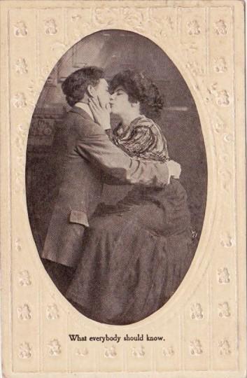 Romantic Couple Kissing What Everybody Should Know 1910