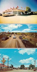 3~Postcards New Brunswick, Canada MAGNETIC HILL INN  Cars Go Up Hill  ROADSIDE